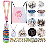 Coffret cadeau ZHENGGE Kpop Twice incluant sac à dos, collier, boucles d'oreilles, bracelets, épingles à boutons, porte-badge, porte-clés