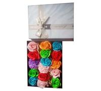 Coffret Cadeaux Fleurs de Savon Multicolore Roses et Oeillets