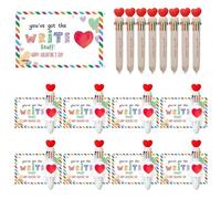 Coffret Cadeaux Pour La Saint-valentin : Stylo à Bille Multicolore Et Cartes En Forme, Stylos Magiques 10 1 Avec D'adorables De Jeux Mots, 4 Designs Super Mignons Des Mots Sincères(SetA*8)