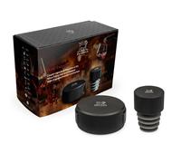Coffret cadeaux Wine Essential avec un coupe capsule et un bouchon Line alu noir