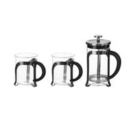 Coffret Cafetière & 2 Tasses "Café" 60cl Noir