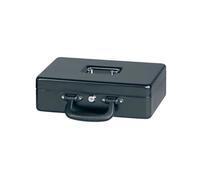 - coffret caisse avec monnayeur, noir dimensions (l)360 x (p)265 x (h)112 mm en acier laqué, serrure de sécurité à cylindr