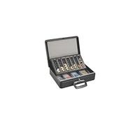 Coffret caisse business avec monnayeur et compartiments billets - noir -