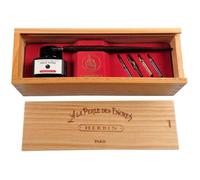 Coffret - Calligraphie - Plumier en bois - Encre de Chine - Herbin - La Perle des Encres