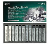 Coffret cartonné de 12 carrés pastels doux de la galerie Mungyo - Gris