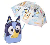Coffret CERDÁ LIFE'S LITTLE MOMENTS pour enfant : sac à dos d'école Bluey bleu + parapluie manuel Bluey Bubble Ce charmant pack enfant pour les amoureux de Bluey contient :SAC À DOS BLUEY : Inspiré du