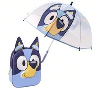 Coffret CERDÁ LIFE'S LITTLE MOMENTS pour enfant : sac à dos d'école Bluey, bleu + parapluie manuel POE Bubble Bluey, multicolore, taille M, unisexe Ce charmant pack enfant pour les amoureux de Bluey c