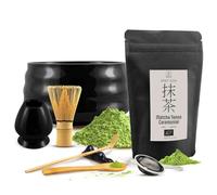 Coffret Cérémonie Matcha Japonais Bio - Kit Complet avec Thé Matcha de Qualité Cérémonielle 30g - Bol en Céramique Matchawan, Fouet Chasen, Support Kusenaoshi - Cuillère et Tamis Furui