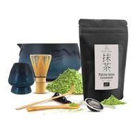 Coffret Cérémonie Matcha Japonais Bio - Kit Complet avec Thé Matcha de Qualité Cérémonielle 30g - Bol en Céramique Matchawan, Fouet Chasen, Support Kusenaoshi - Cuillère et Tamis Furui