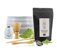 Coffret Cérémonie Matcha Japonais Bio - Kit Complet avec Thé Matcha de Qualité Cérémonielle 30g - Bol en Céramique Matchawan, Fouet Chasen, Support Kusenaoshi - Cuillère et Tamis Furui