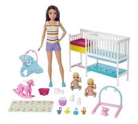 Coffret Chambre des jumeaux Barbie Skipper babysitter - Cheveux châtains - Jouet pour enfant - GFL38
