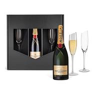 Coffret: Champagne (0,75 l) avec 2 flûtes de champagne