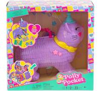 Coffret Chat pour Polly Pocket + 2 Figurines + 23 Accessoires - Set Jouet Fille Mini Monde + Carte Offerte - Mini Poupee