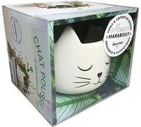 Marabout - Coffret Chat Pousse - 1 livre + cache-pot tête de chat avec corde