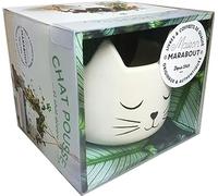 Marabout - Coffret Chat Pousse - 1 livre + cache-pot tête de chat avec corde