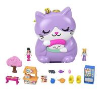 Coffret Chat Restaurant - Polly Pocket - Univers culinaire japonais - 2 figurines et 13 accessoires - 4 ans et +