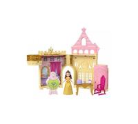 Coffret Chateau de Belle avec Figurines et Accessoires - Histoire a empiler Disney Princesses - Set maison poupee et carte
