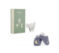 Kaloo Coffret bracelet et chaussons éléphant avec grelots – Cadeau de naissance raffiné K210010