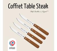 COFFRET CHEFS TABLE STEAK CERISIER (4 COUTEAUX STEAK 11CM DOUBLE CRANTAGE) NOGENT 3* Nogent