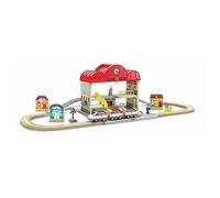 Hape Portable Train Station Set Rouge