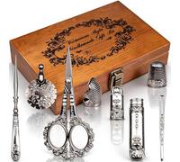 Coffret Ciseaux à Broder Vintage, Set Couture avec Dé à Coudre et Coupe-Fil | Kit Outil de Broderie pour Point de Croix, Idée Cadeau pour Maman Couturière, Argent