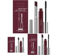 Coffret Classique Yeux & Lèvres Miel Noir, Duo Rouge à Lèvres Hydratant et Mascara Waterproof, Hydratation, Nutrition et Repulpage, Sublimation de la Couleur Naturelle