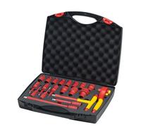 Coffret clé à cliquet isolé 1/2"" 20 pièces Wiha - Rouge Jaune 21 - 43024