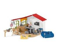 Coffret clinique cabinet veterinaire avec animaux (poulain chien lapins etc.) - figurines - schleich ferme - set jouet et carte