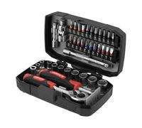 Coffret cliquet 1/4-38 pièces - Douilles et tournevis à cliquet