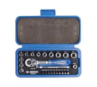 COFFRET CLIQUET + DOUILLES 6 PANS ET EMBOUTS 1/4 - KING TONY