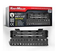 Coffret cliquet Kraft Muller KM-27PCS, comprenant 2 clés Flex de 14 et 19mm, avec 25 emboûts