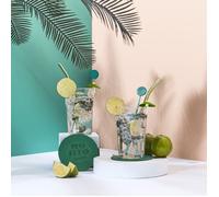 Cook Concept - KV7408 - Coffret Cocktail 10 Pièces pour Mojitos - Incluant Verres - Mélangeurs - Pailles et Dessous de Verre - Parfait pour Vos Apéritifs - Vert - Taille Unique