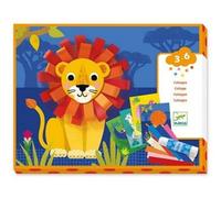 Coffret Collages Bandes De Papier - 4 Tableaux Animaux - Loisir Creatif Enfant 3-6 Ans