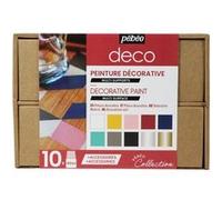 Pébéo Coffret Collection déco - Peinture décorative, 10 x 45 ml, Coloris assortis