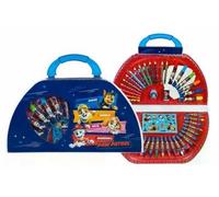 pour Pat Patrouille - Coffret coloriage Enfant 51 Pieces - Mallette feutres, Crayons Couleurs - Set creatif Dessin - kit Artistique + Carte