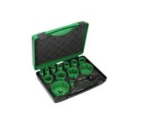 Coffret combi 13 scies cloche Ø19 à 82mm - Hikoki - 752177 - 2 arbres et adaptateurs