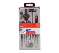 Coffret compas balustre porte-mines et bague - 7 pièces