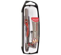 Maped - Compas Maped Stop System Innovation - Système de Verrouillage Breveté - Tracé Parfait - Avec Sécurité Protège Pointe et Mine - Compas Mine + Bague Universelle + Crayon - Dès 10