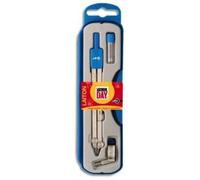 Coffret compas scolaire - JPC - 3 pièces - Métal - Bague d'attache - Mines de rechange