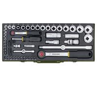 COFFRET COMPLET 1/4" 1/2" 56 PIECES LIQUET DOUILLE PROXXON 23040