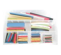 Coffret composé d'un assortiment de 127 manchons de couleur en gaine thermorétractable de Ø: 1,6mm à 12,7mm et de longueur: de 35 à