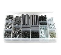 Coffret composé d'un assortiment de clips, goupilles, clavettes, 555 pièces