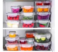 Coffret conservation alimentaire24boîtes+24couvercles,plastique hermétique sans couleurs multiples BOCAUX DE CONSERVATION