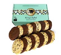 Coffret cookies bio vegan, 17 grands cookies vanille pépites de chocolat et tout chocolat, biscuits artisanaux français, 595 g - The Vegan Elephant