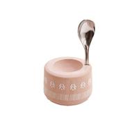 Coffret coquetier et cuillère - ROGER ORFÈVRE - Piou Indien - Rose - Bois de hêtre
