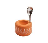 Coffret coquetier et cuillère - ROGER ORFÈVRE - Piou Princesse - Orange - Hêtre