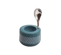 Coffret coquetier et cuillère - ROGER ORFÈVRE - Piou Sirène - Bleu marine - Hêtre