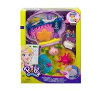 Coffret Coquillage pour Polly Pocket + 2 Figurines + 2 Accessoires - Set Jouet Fille Mini Monde + Carte Offerte - Mini Poupee
