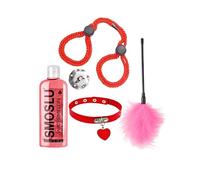 Coffret Coquin pour Couple - Accessoires de Jeu & Massage - Découverte et Sensations - Idée Cadeau Adulte (rouge)