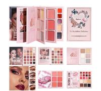 Coffret Couleurs Visage Portable - Palette Style Livre, Ombres Joues Sculptantes Mat Satin, Trousse Cosmétique Créative déplacements fêtes réception, Routine Éclat Naturel Application Rapide | Usage M